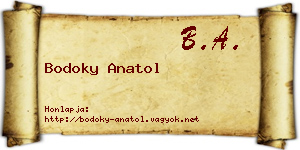 Bodoky Anatol névjegykártya